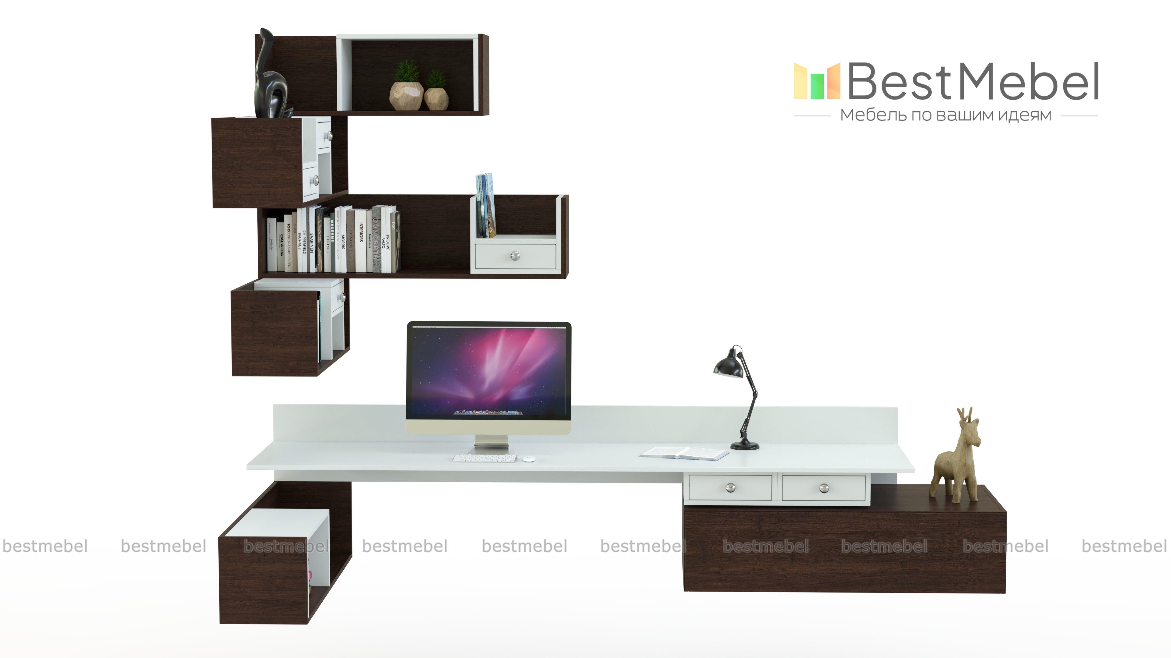 Навесной письменный угловой стол Прима 22 BMS - Фото