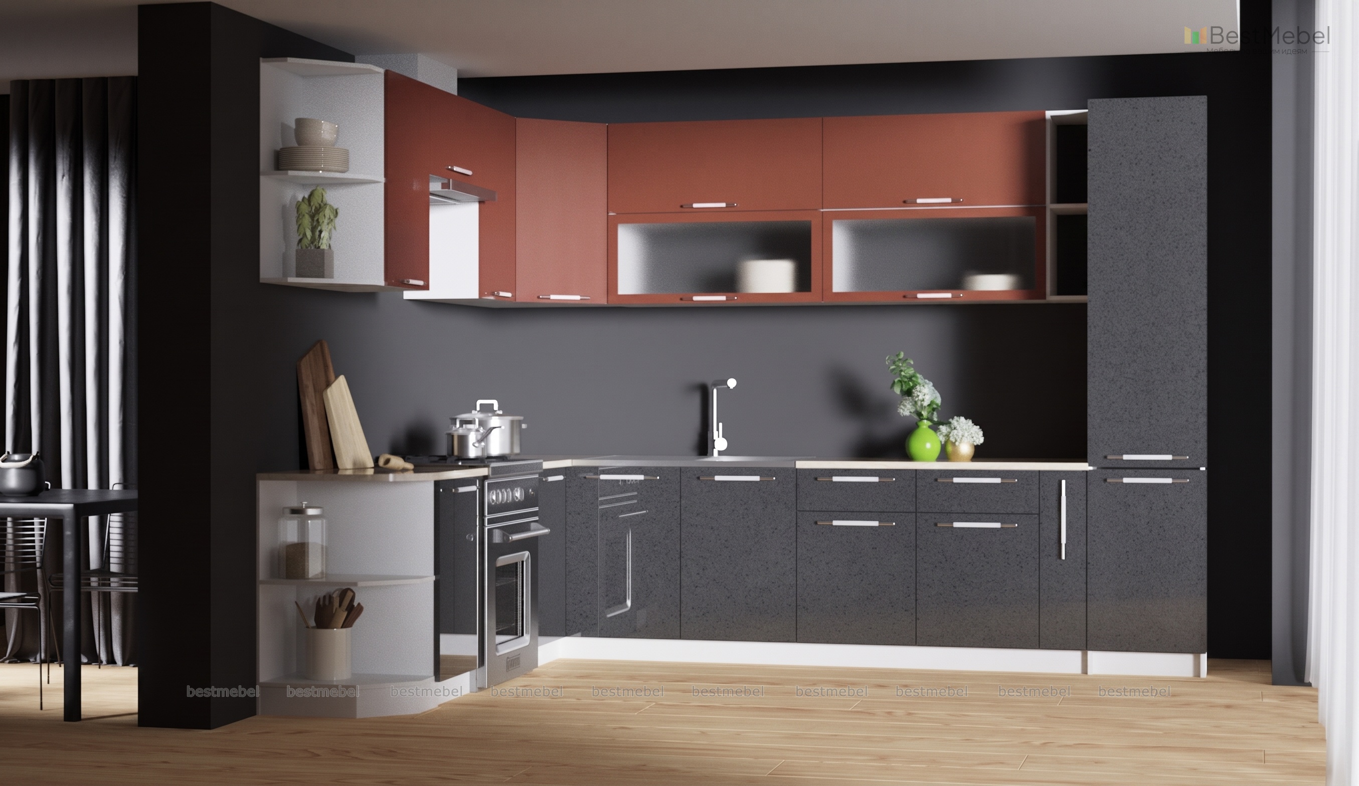 Кухня Ксения угловая 3 BMS