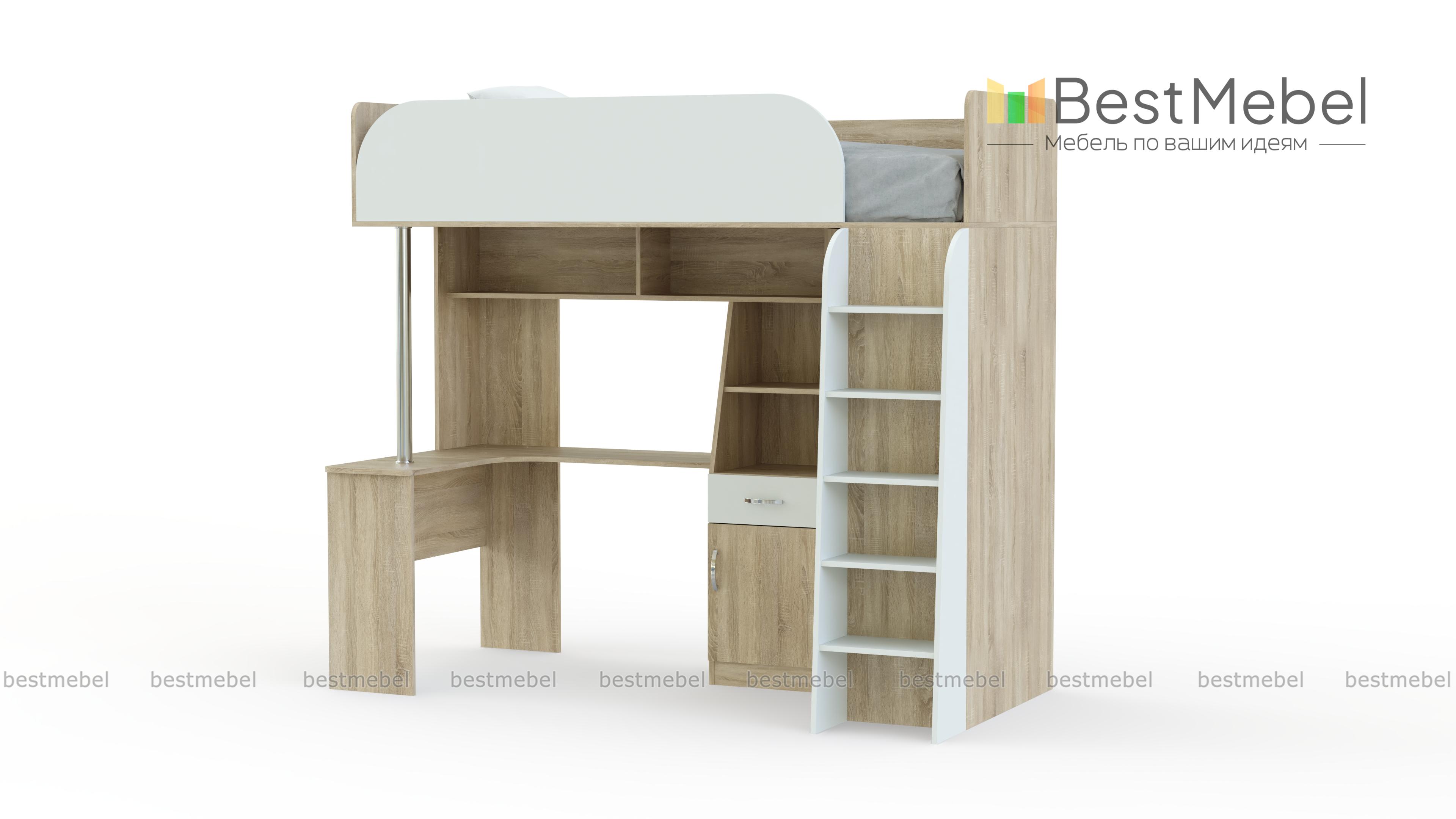 Угловая кровать-чердак Мультиплекс BMS - Фото