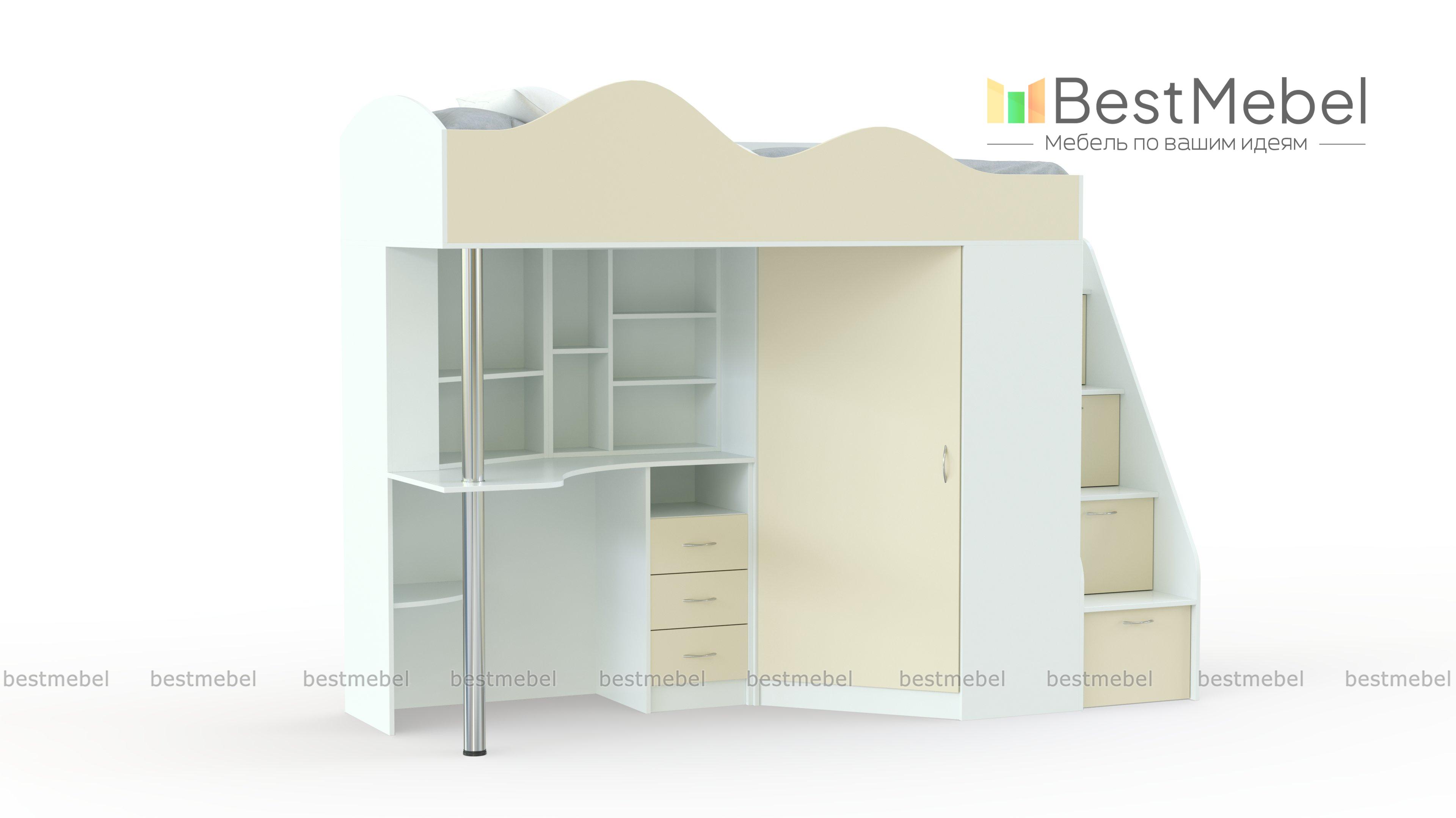 Кровать чердак Пионер 1 BMS - Фото