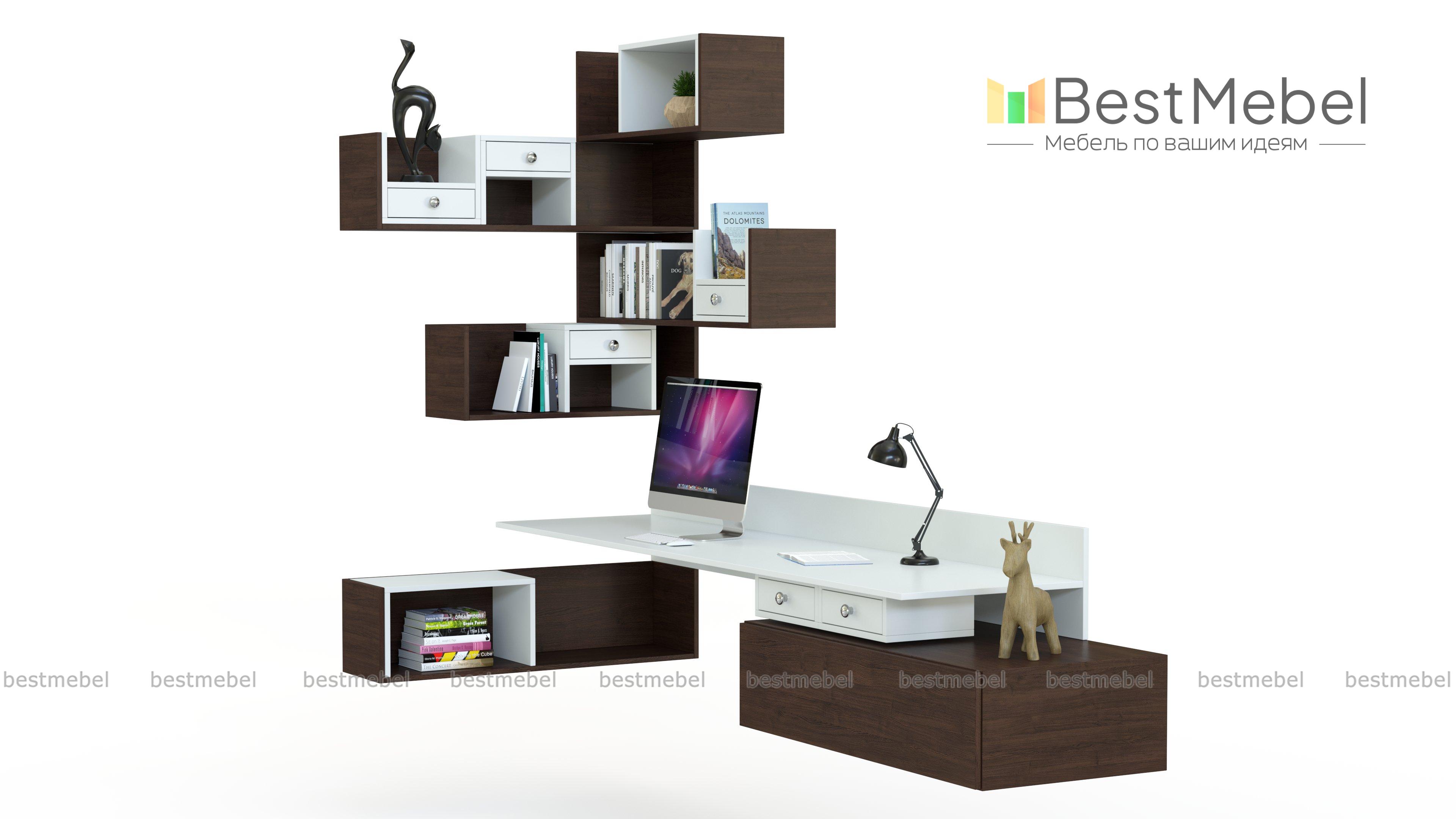 Навесной письменный угловой стол Прима 22 BMS - Фото