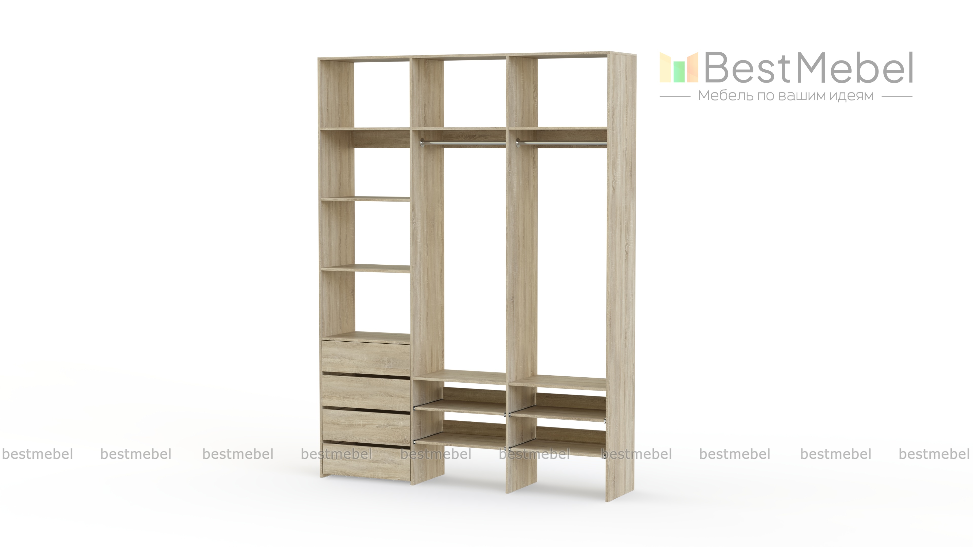 Стеллаж для одежды Мирта 99 BMS