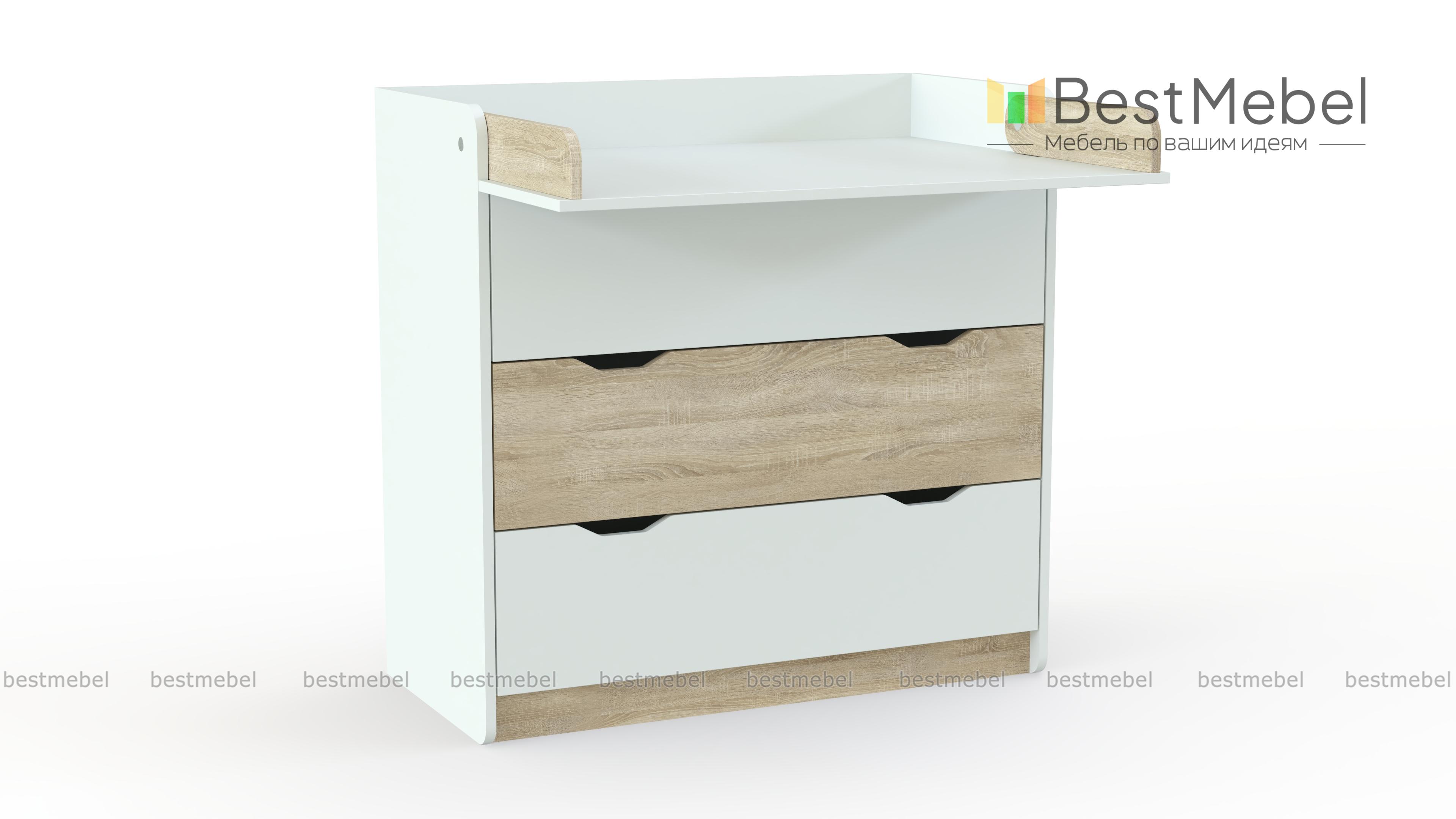 Комод-пеленатор Colour на 3 ящика BMS - Фото