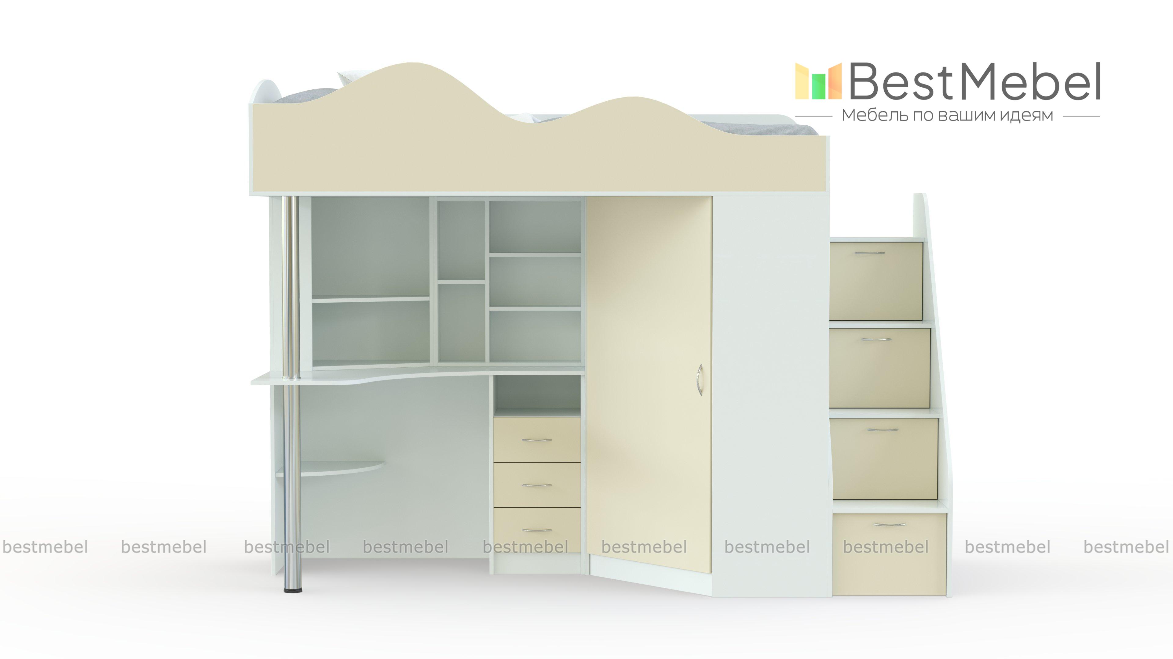 Кровать чердак Пионер 1 BMS - Фото