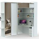 Шкаф угловой с зеркалом и столом Сэт BMS - Фото 7