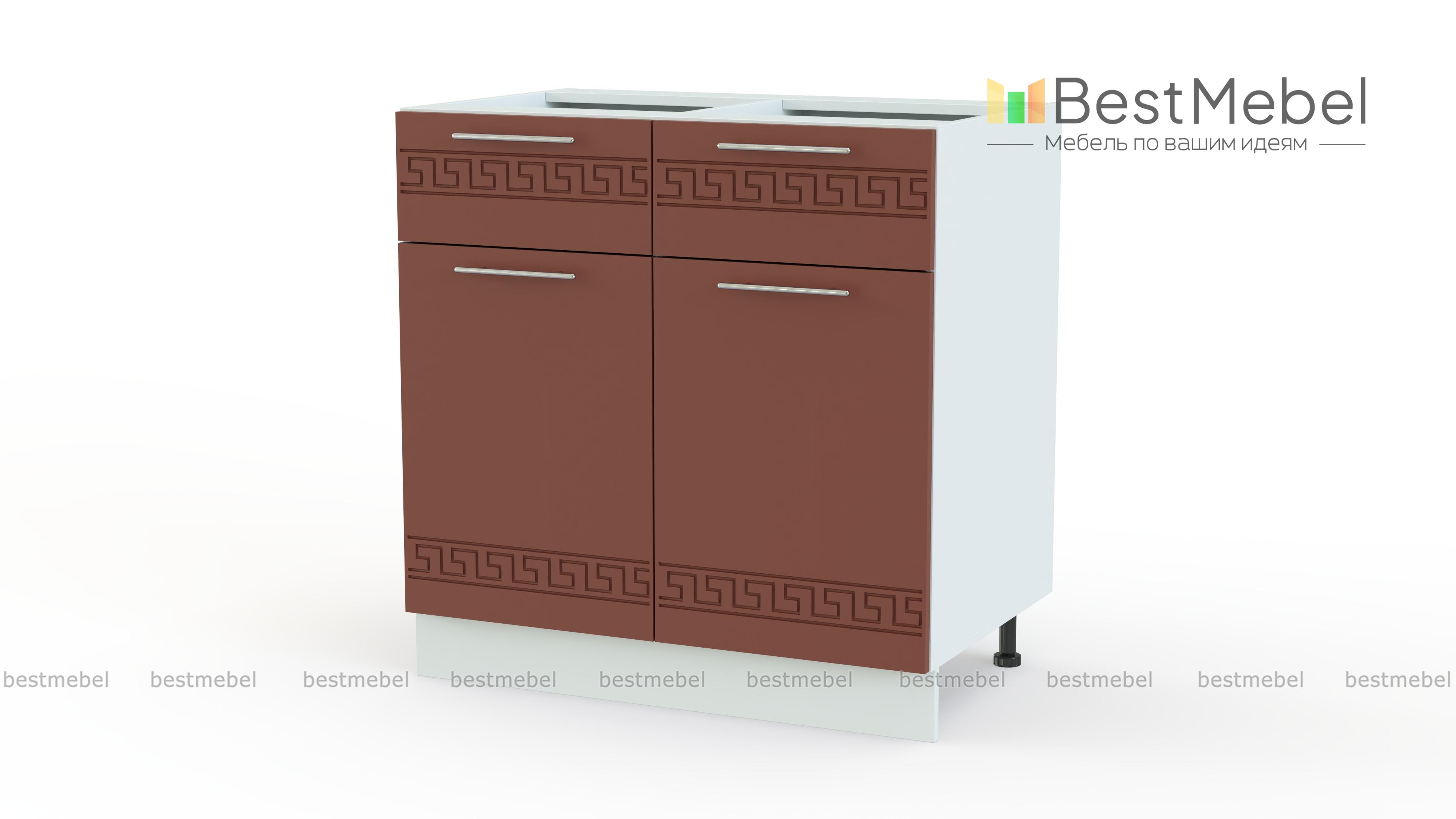 Тумба напольная 2 ящика и двери Греция BMS - Фото